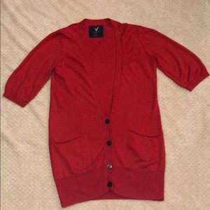 Red American Eagle cardigan